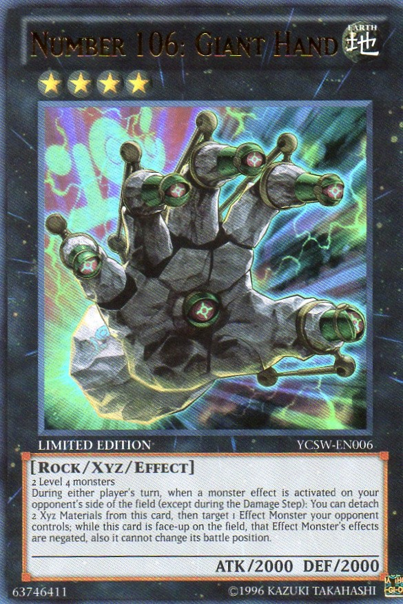 Number 106: Giant Hand (YCSW-EN006) - Ultra Rare