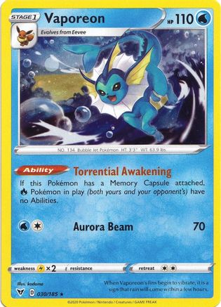 Vaporeon (Cosmos Holo) 030/185  - Holofoil - Promo
