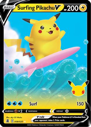Surfing Pikachu V 008  - Holofoil - Ultra Rare