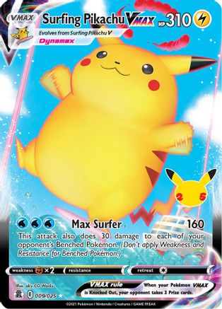 Surfing Pikachu VMAX 009  - Holofoil - Ultra Rare