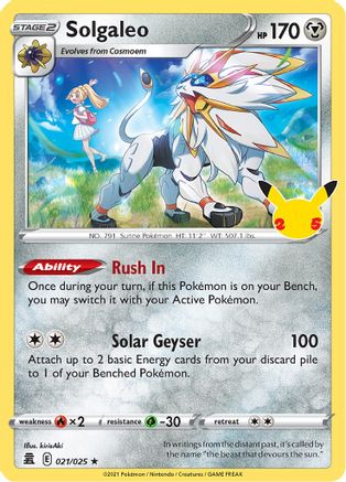 Solgaleo 021  - Holofoil - Holo Rare