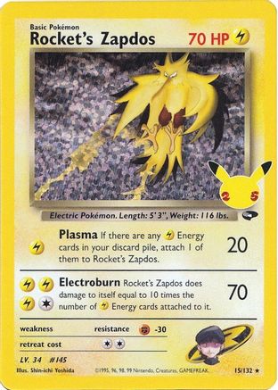 Rocket's Zapdos 015  - Holofoil - Classic Collection