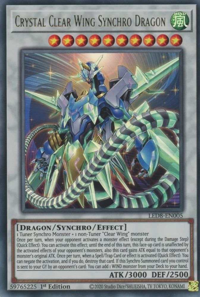 Crystal Clear Wing Synchro Dragon (LED8-EN005) - Ultra Rare