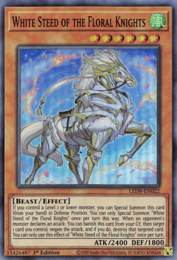 White Steed of the Floral Knights (LED8-EN022) - Super Rare