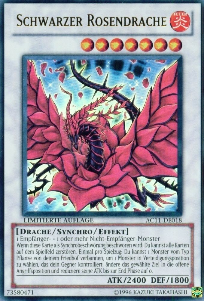 Black Rose Dragon (German) - "Schwarzer Rosendrache" (AC11-DE018) - Ultra Rare