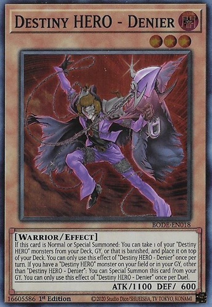 Destiny HERO - Denier (BODE-EN018) - Super Rare