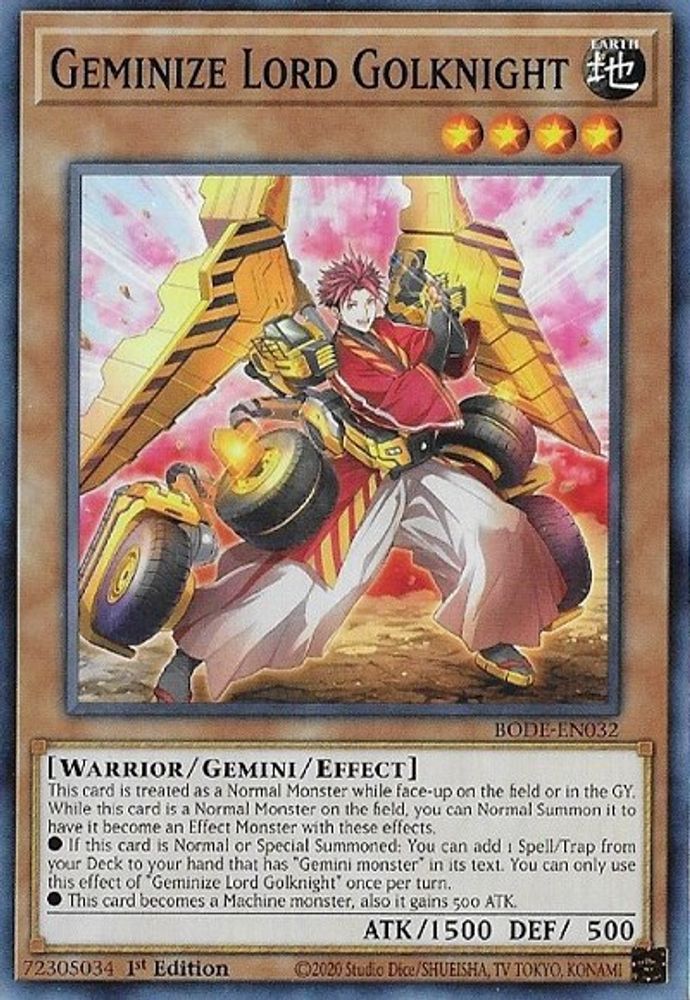 Geminize Lord Golknight (BODE-EN032) - Common