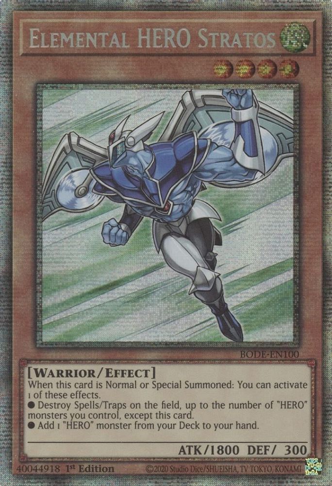 Elemental HERO Stratos (Starlight Rare) (BODE-EN100) - Starlight Rare