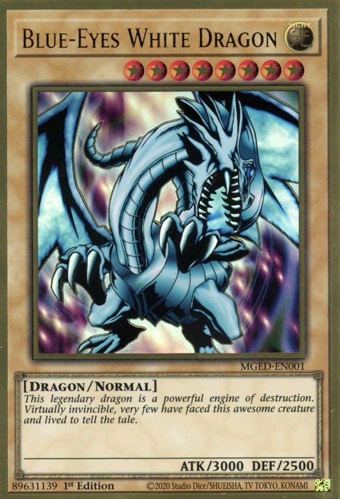 Blue-Eyes White Dragon (MGED-EN001) - Premium Gold Rare