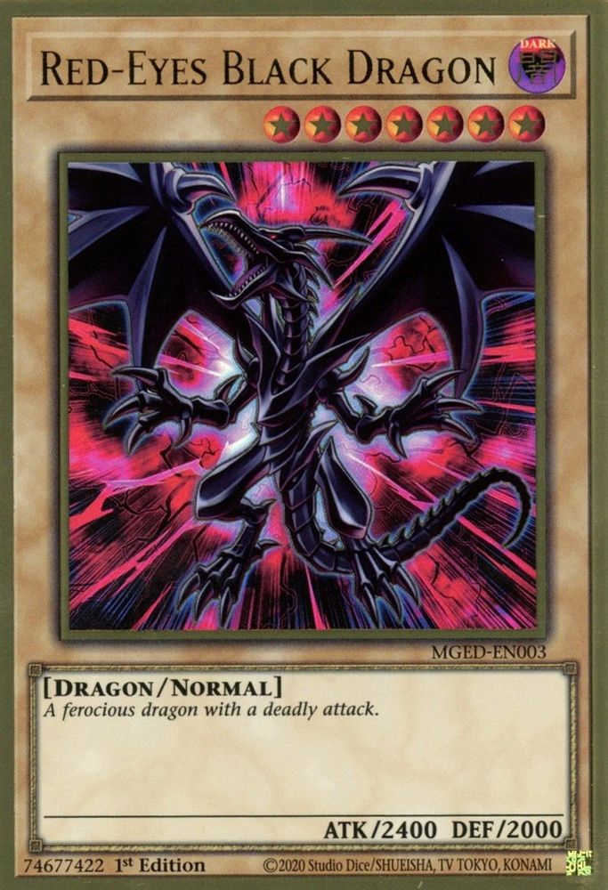 Red-Eyes Black Dragon (MGED-EN003) - Premium Gold Rare