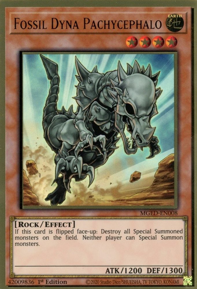 Fossil Dyna Pachycephalo (MGED-EN008) - Premium Gold Rare