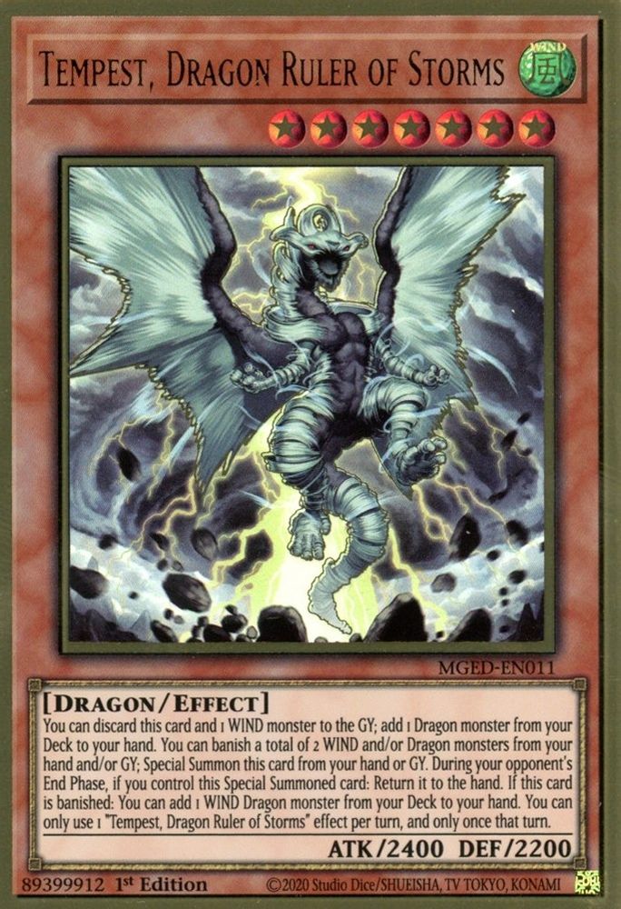 Tempest, Dragon Ruler of Storms (MGED-EN011) - Premium Gold Rare