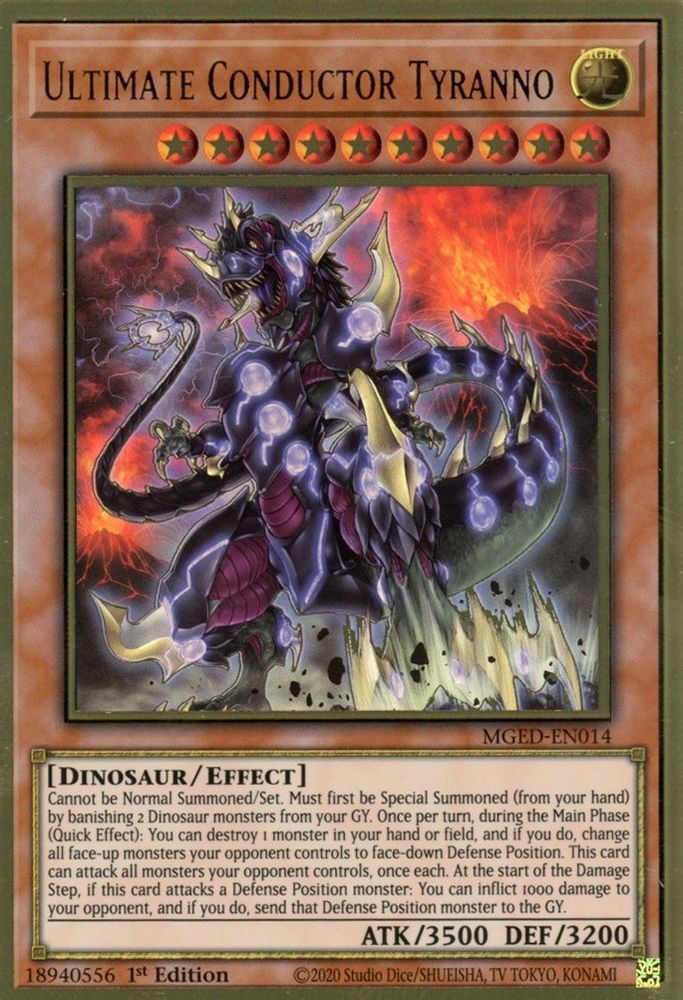 Ultimate Conductor Tyranno (MGED-EN014) - Premium Gold Rare