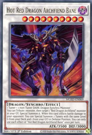 Bane Archfiend Dragon Rouge Chaud [MGED-EN069] Rare 