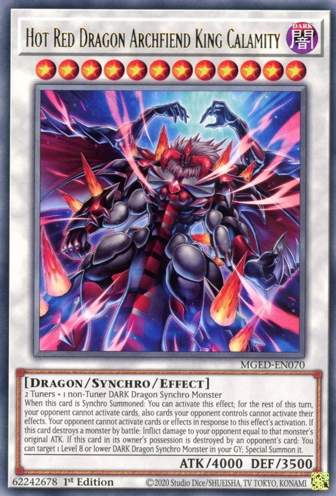 Dragon Rouge Chaud Archdémon Roi Calamity [MGED-EN070] Rare 