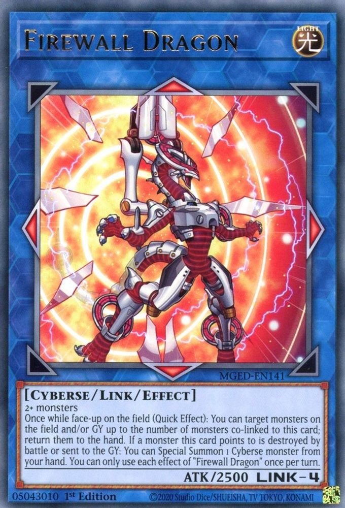 Firewall Dragon (Red Alternate Art) (MGED-EN141) - Rare