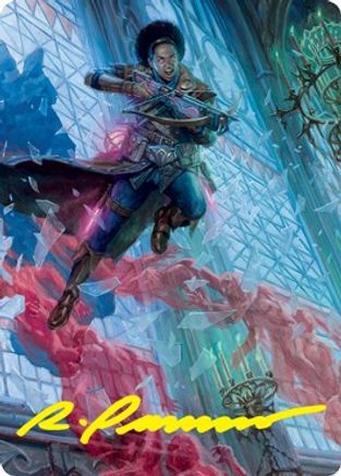 Kaya, Geist Hunter Art Card (Gold-Stamped Signature) (ASVOW-003) - Art Series: Innistrad: Crimson Vow