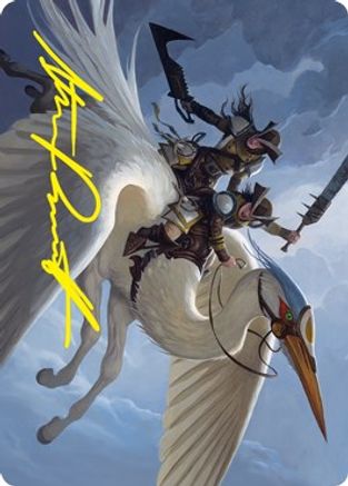 Gryffwing Cavalry Art Card (Gold-Stamped Signature) (ASVOW-011) - Art Series: Innistrad: Crimson Vow