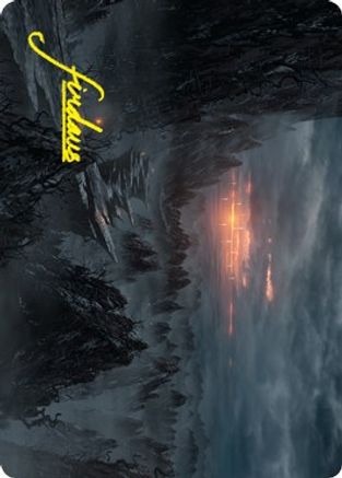 Sundown Pass Art Card (Gold-Stamped Signature) (ASVOW-068) - Art Series: Innistrad: Crimson Vow