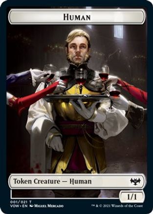 Human (001) // Spirit (002) Double-Sided Token (VOW-1 // 2) - Innistrad: Crimson Vow Foil