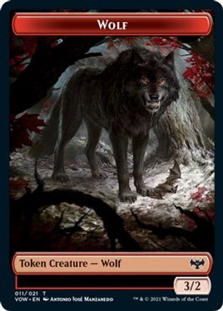 Wolf (011) // Spirit (002) Double-Sided Token (VOW-11 // 2) - Innistrad: Crimson Vow Foil