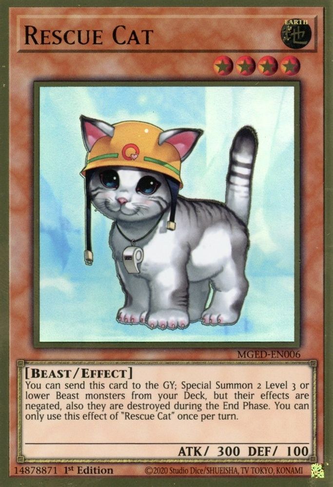 Rescue Cat (MGED-EN006) - Premium Gold Rare