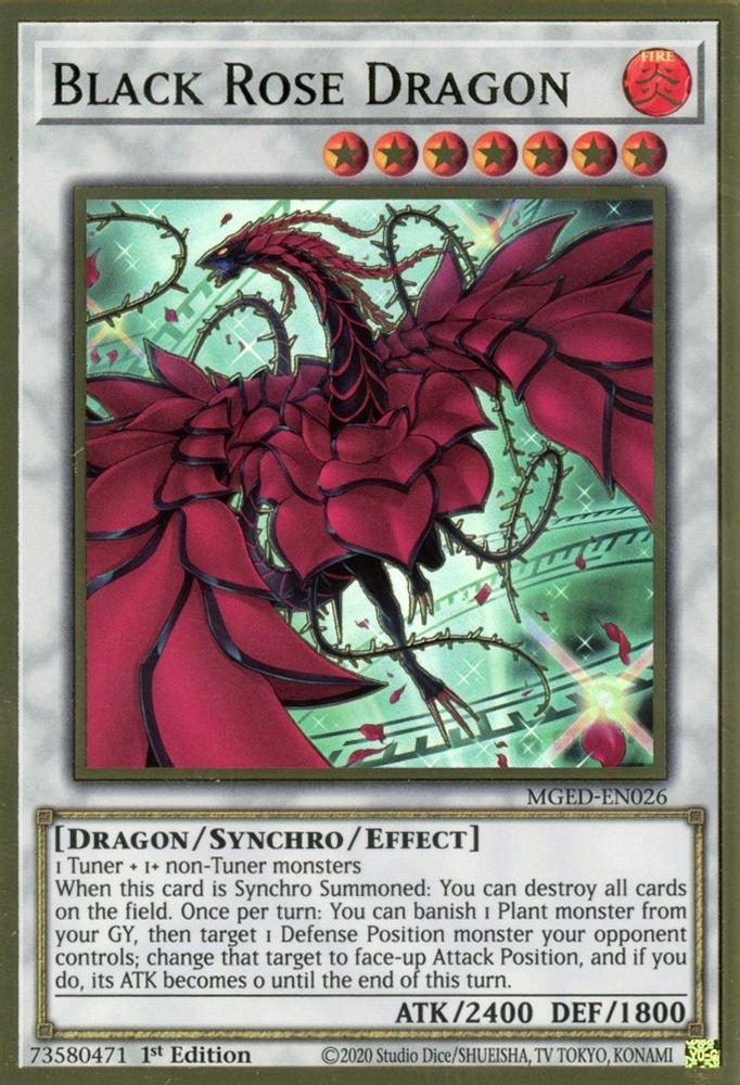 Black Rose Dragon (Alternate Art) (MGED-EN026) - Premium Gold Rare