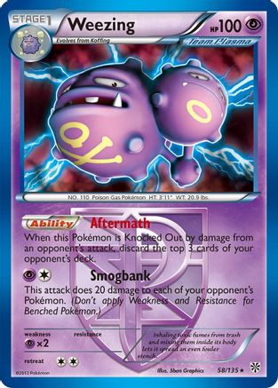 Weezing (Team Plasma) 058/135  - Rare