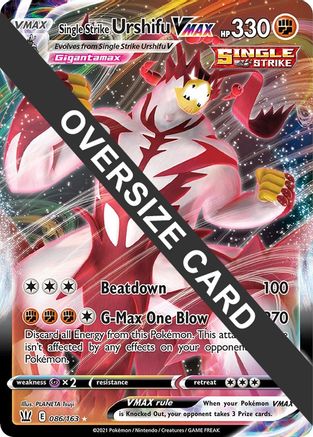 Urshifu VMAX à frappe unique (086/163) (carte géante) [Épée et bouclier : styles de combat] 