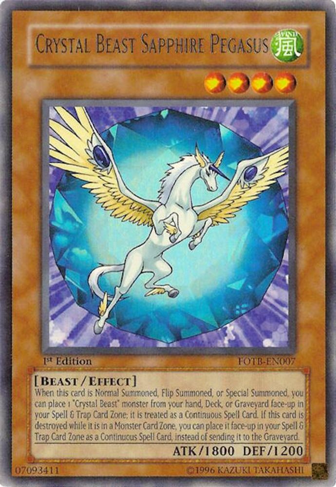 Crystal Beast Sapphire Pegasus (FOTB-EN007) - Ultra Rare