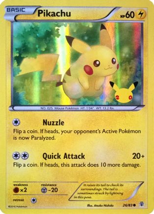 Pikachu (26/83) (20e anniversaire) [XY : Générations] 