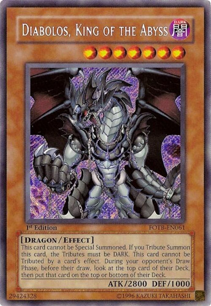 Diabolos, King of the Abyss (FOTB-EN061) - Secret Rare