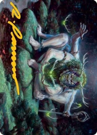 Myojin of Towering Might Art Card (Gold-Stamped Signature) (ASNEO-034) - Art Series: Kamigawa: Neon Dynasty