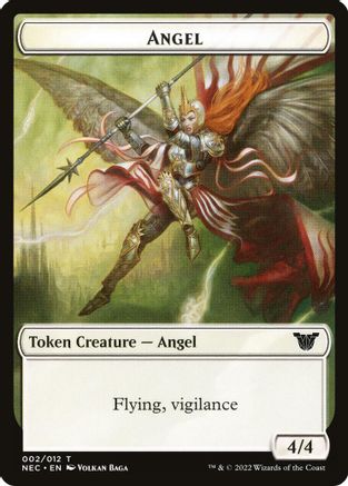 Angel // Elephant Double-Sided Token (NEC-2 // 8) - Commander: Kamigawa: Neon Dynasty