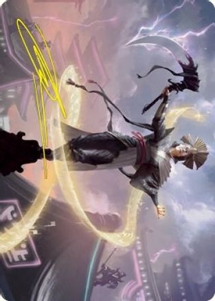 Naomi, Pillar of Order Art Card (Gold-Stamped Signature) (ASNEO-035) - Art Series: Kamigawa: Neon Dynasty