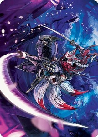 Blade-Blizzard Kitsune Art Card (ASNEO-047) - Art Series: Kamigawa: Neon Dynasty