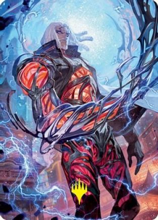 Tezzeret, Betrayer of Flesh Art Card (Gold-Stamped Signature) (ASNEO-054) - Art Series: Kamigawa: Neon Dynasty