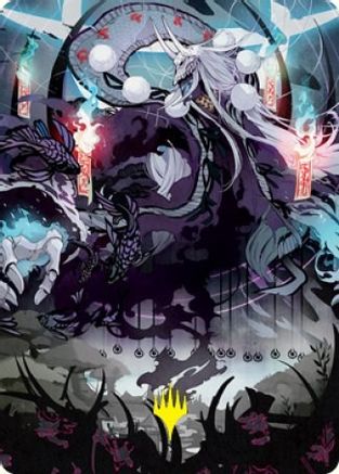 Echo of Death's Wail Art Card (Gold-Stamped Signature) (ASNEO-055) - Art Series: Kamigawa: Neon Dynasty