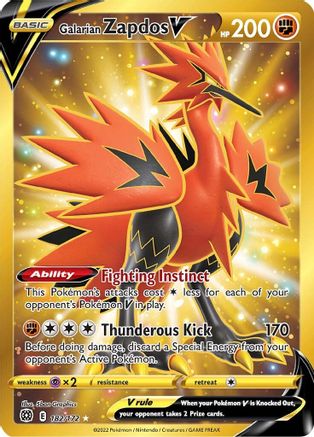 Galarian Zapdos V (Secret) 182  - Holofoil - Secret Rare