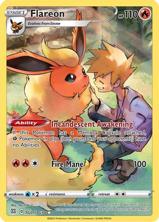 Flareon TG01/30 - SWSH09 Brilliant Stars Trainer Gallery Holofoil