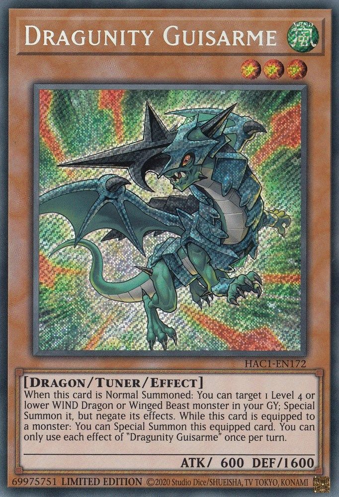 Dragunity Guisarme (HAC1-EN172) - Secret Rare