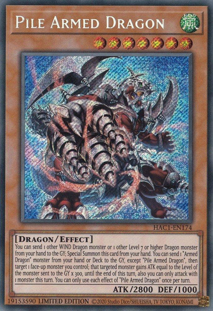 Pile Armed Dragon (HAC1-EN174) - Secret Rare