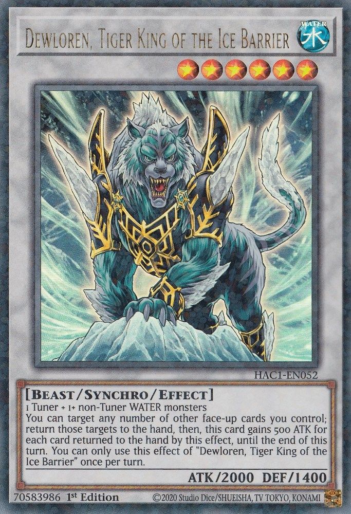 Dewloren, Tiger King of the Ice Barrier (Duel Terminal) (HAC1-EN052) - Duel Terminal Technology Ultra Rare