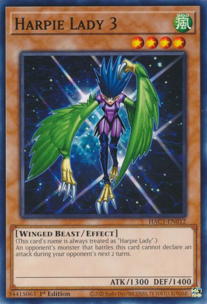Harpie Lady 3 [HAC1-EN012] Commune 