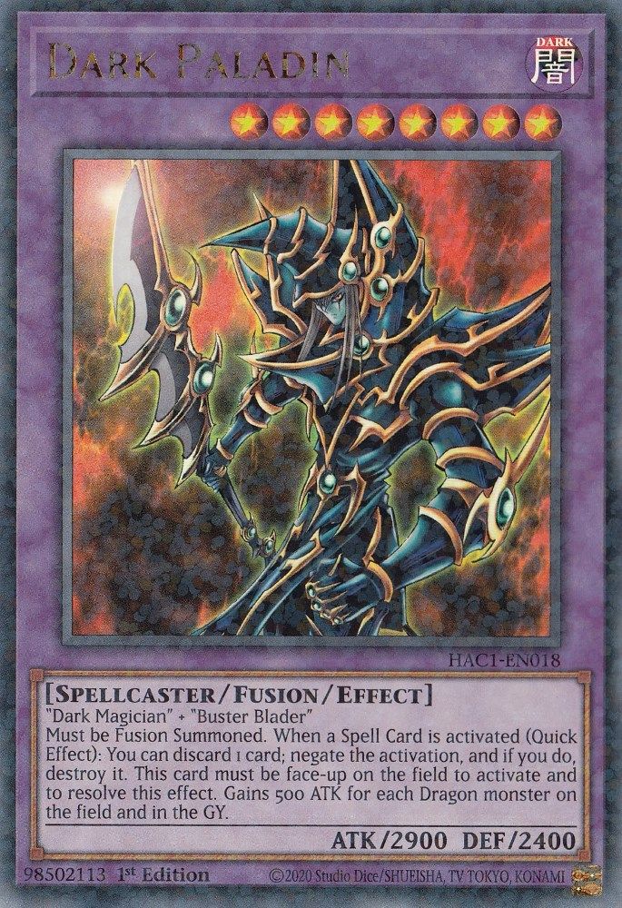 Dark Paladin (Duel Terminal) [HAC1-EN018] Parallèle Rare 
