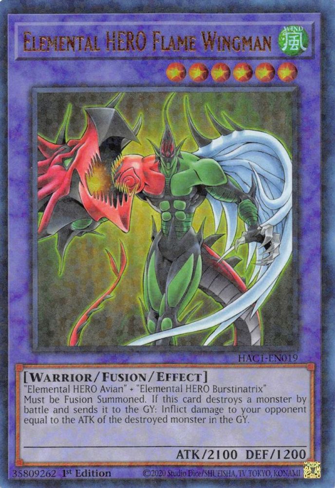 Elemental HERO Flame Wingman (Duel Terminal) (HAC1-EN019) - Duel Terminal Technology Ultra Rare