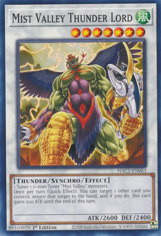 Mist Valley Thunder Lord (HAC1-EN063) - Common