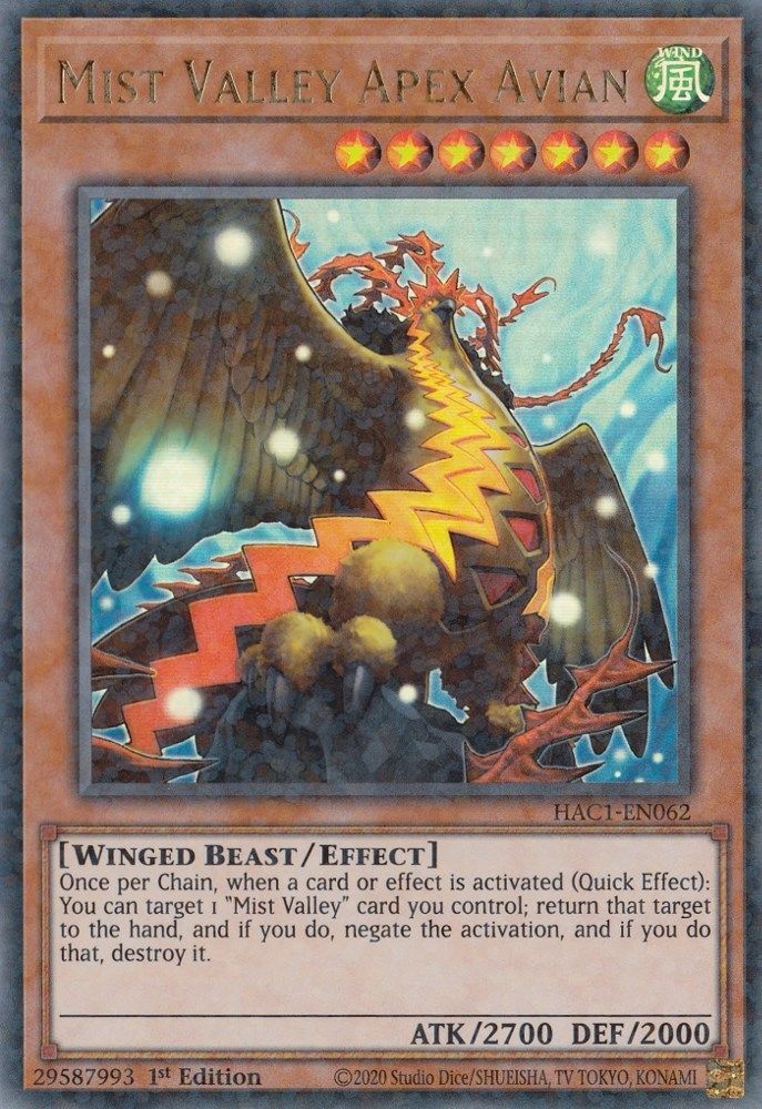 Mist Valley Apex Avian (Duel Terminal) (HAC1-EN062) - Duel Terminal Technology Ultra Rare