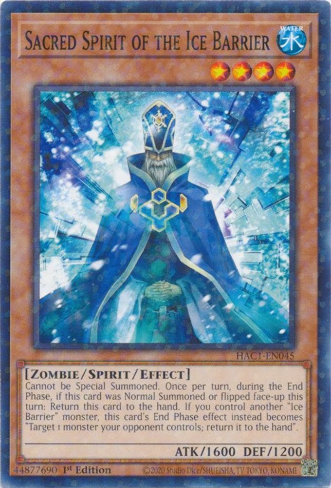 Sacred Spirit of the Ice Barrier (Duel Terminal) (HAC1-EN045) - Duel Terminal Technology Common