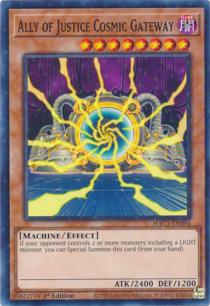 Ally of Justice Cosmic Gateway (Duel Terminal) (HAC1-EN084) - Duel Terminal Technology Common